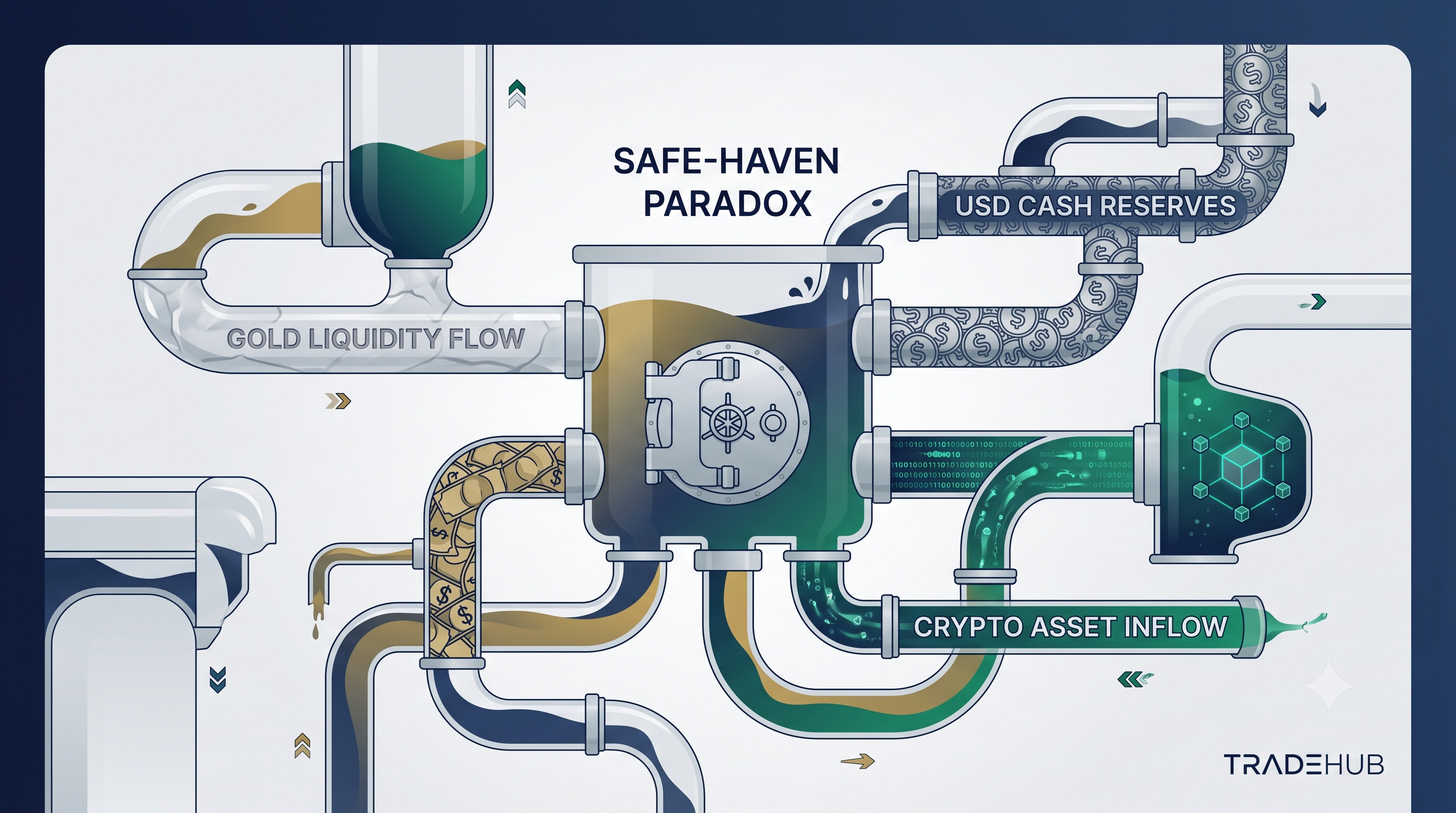 The Safe-Haven Paradox: Dissecting Liquidity Shifts Between Gold, the Dollar, and Crypto Amidst Market Turbulence